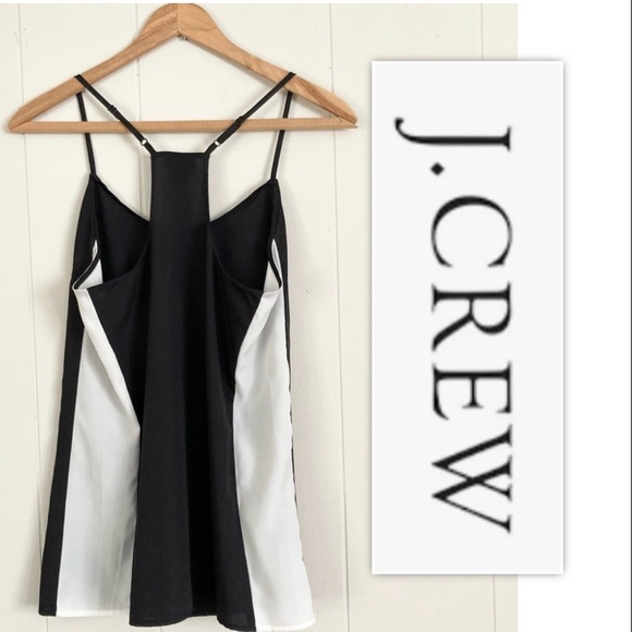 J Crew Black/White Color Block Chiffon Tank - Picture 10 of 10